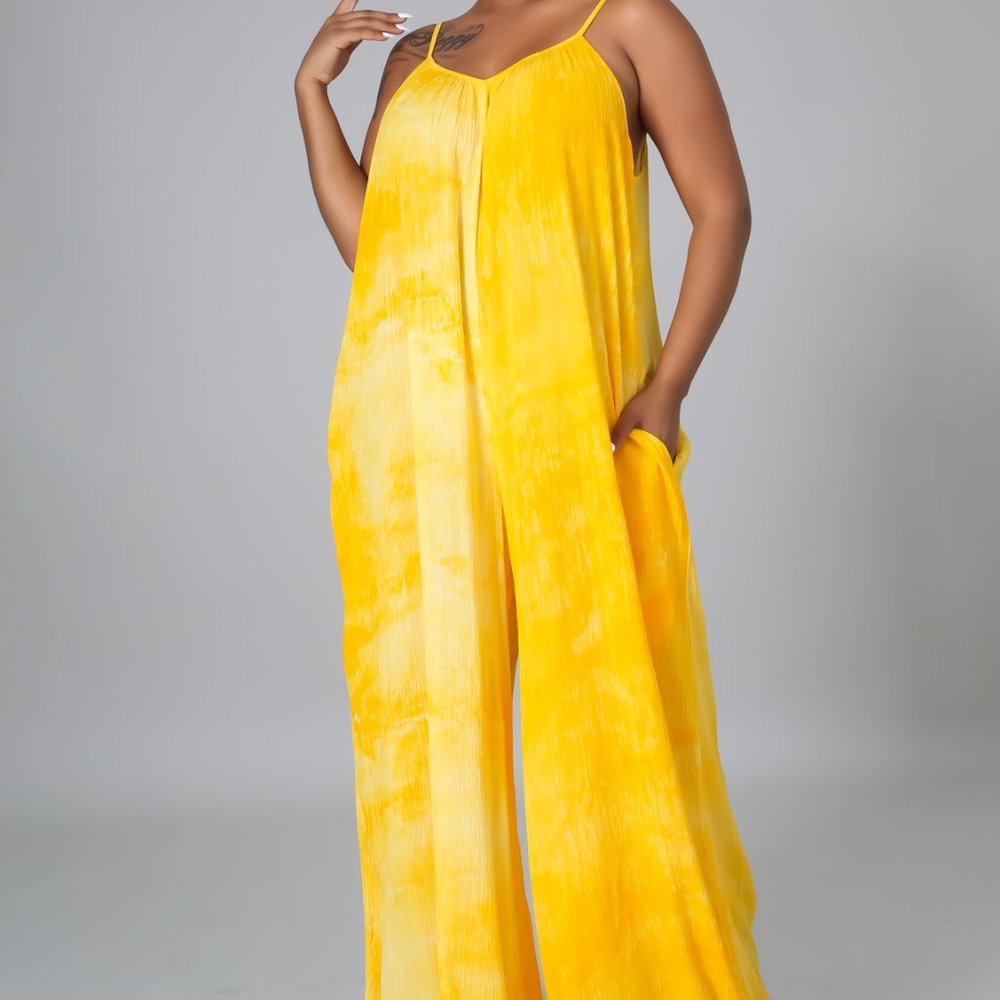 Yellow Flowy Summer Jumpsuit